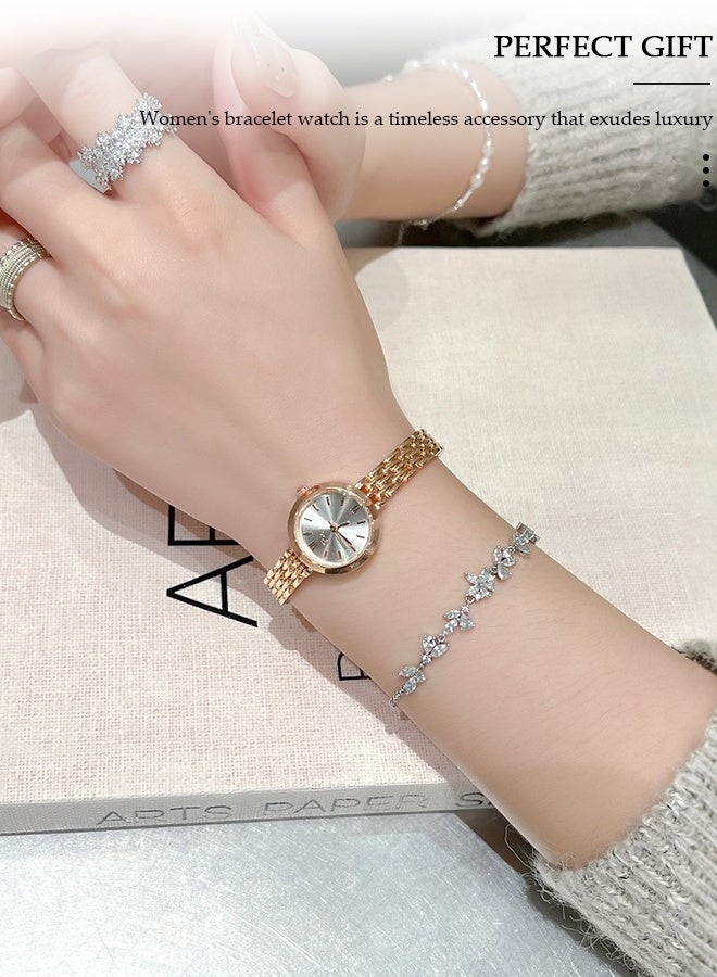 DUNISO Women's Watch ,Analog Shiny Quartz Diamond Shining Bling Wrist Watch ,Elegant Women's Style Pointer-style Vintage Exquisite Watch,Stylish Stainless Steel Watch for Women Girls Birthday - Image 3