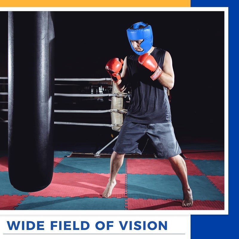NEELABIL Gulf user preference oriented build Kickboxing Head Guard for Adults & Kids, MMA Sparring Helmet(blue) | Soft Comfortable Padding, Durable Wear-Resistant Boxing Headgear - خوذة ملاكمة للكبار والصغار Global sizing options - Image 5