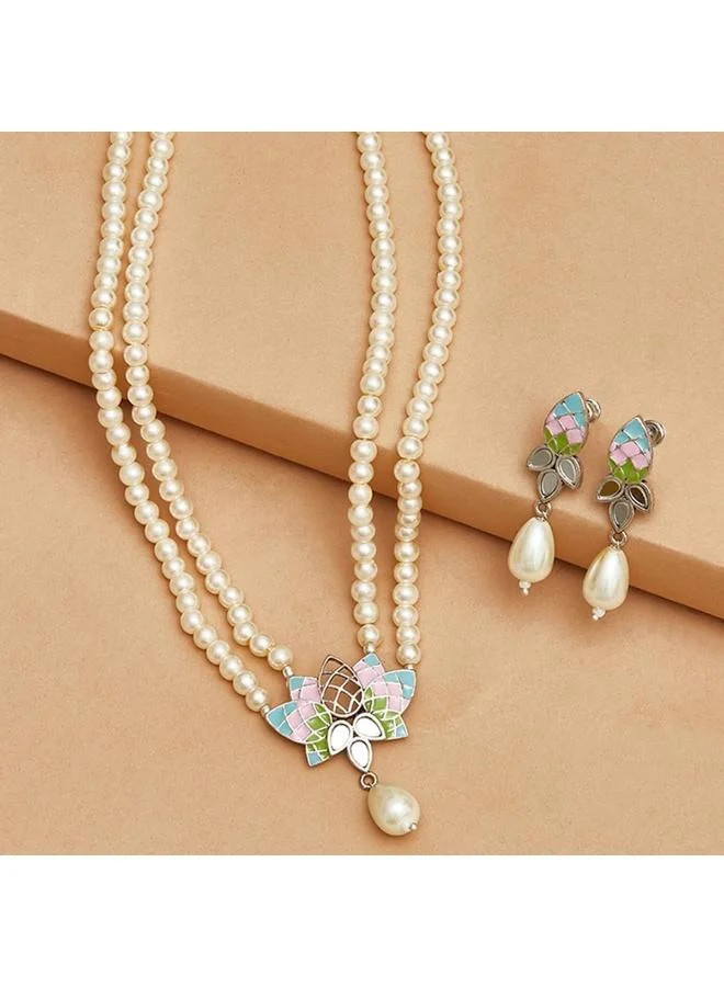 VOYLLA VOYLLA Victorian Style Teardrop Faux Toned Jewellery Set, Onesize, Brass, No Gemstone