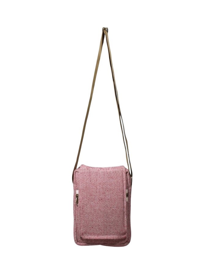 FIBREGOLD FIBERGOLD Stylist Hemp Sling Bag with Adjustable Strap for Girls - Eco-Friendly and Trendy Design for All Occasions (Pink) - Image 1