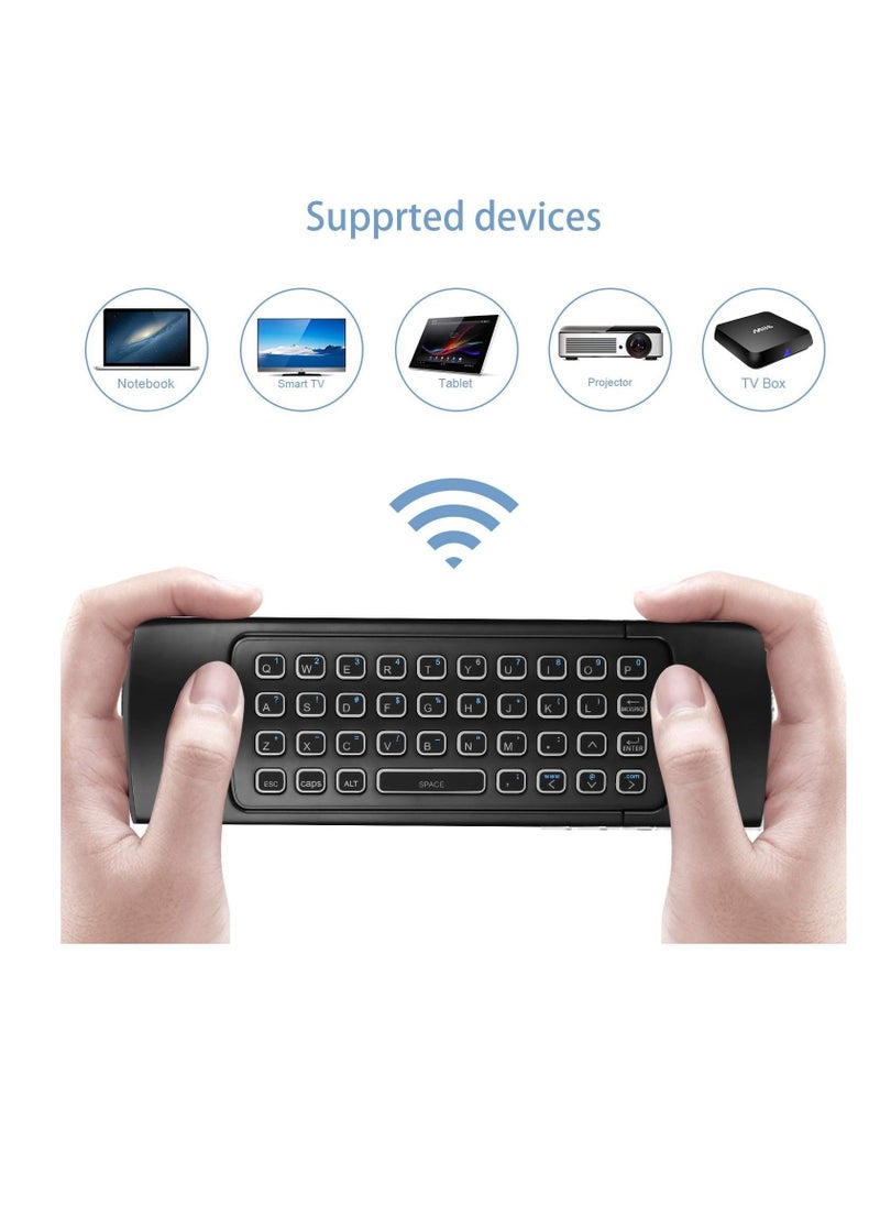 Generic - ZELBZ MX3 Pro Mini Backlit Keyboard with Air Mouse, Android TV Remote Control, Mini Wireless Programmable IR Remote for Android/T-Box/IP Devices, Black - Image 1
