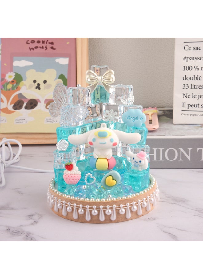 Ice Crystal Love Castle Ice Cube Handmade Diy Wine Bottle Night Light Creative Luminous Desktop Decoration Decoration Girl-Color:Crystal Love-beautiful Rabbit  - Image 3
