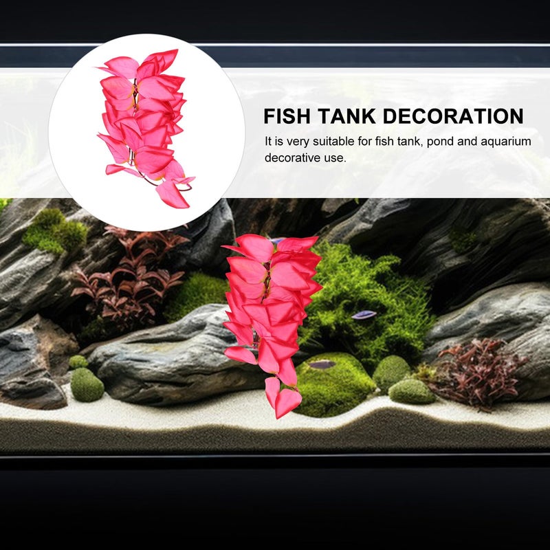 Artificial Plastic Vine Plants for Reptile Terrarium Aquarium Decoration Green - Image 5