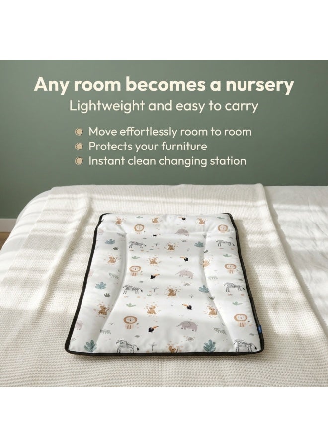 Hummingbird Premium Waterproof Baby Changing Mat – Soft Portable Diaper Changing Pad with Easy-Clean Surface for Newborn & Toddler, Zoo Design - Image 4
