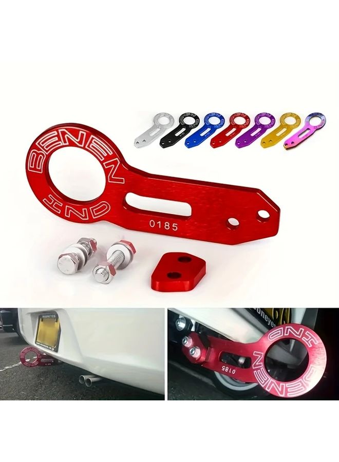 Silvery Aluminum Alloy Rear Towing Hook For JDM Racing Car Modified Trailer - Image 2