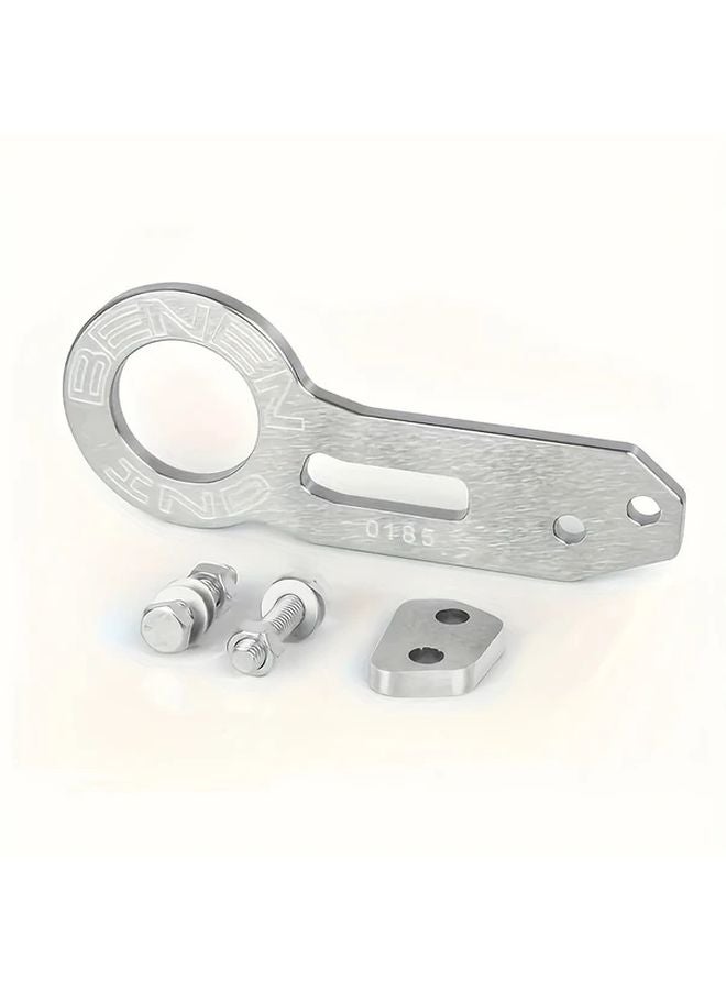 Silvery Aluminum Alloy Rear Towing Hook For JDM Racing Car Modified Trailer - Image 1