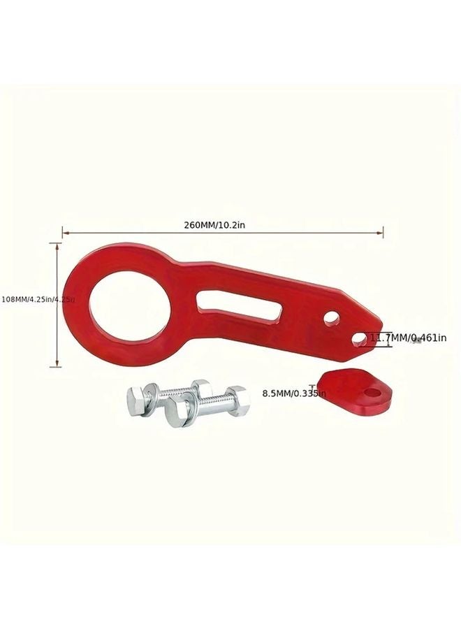 Silvery Aluminum Alloy Rear Towing Hook For JDM Racing Car Modified Trailer - Image 3