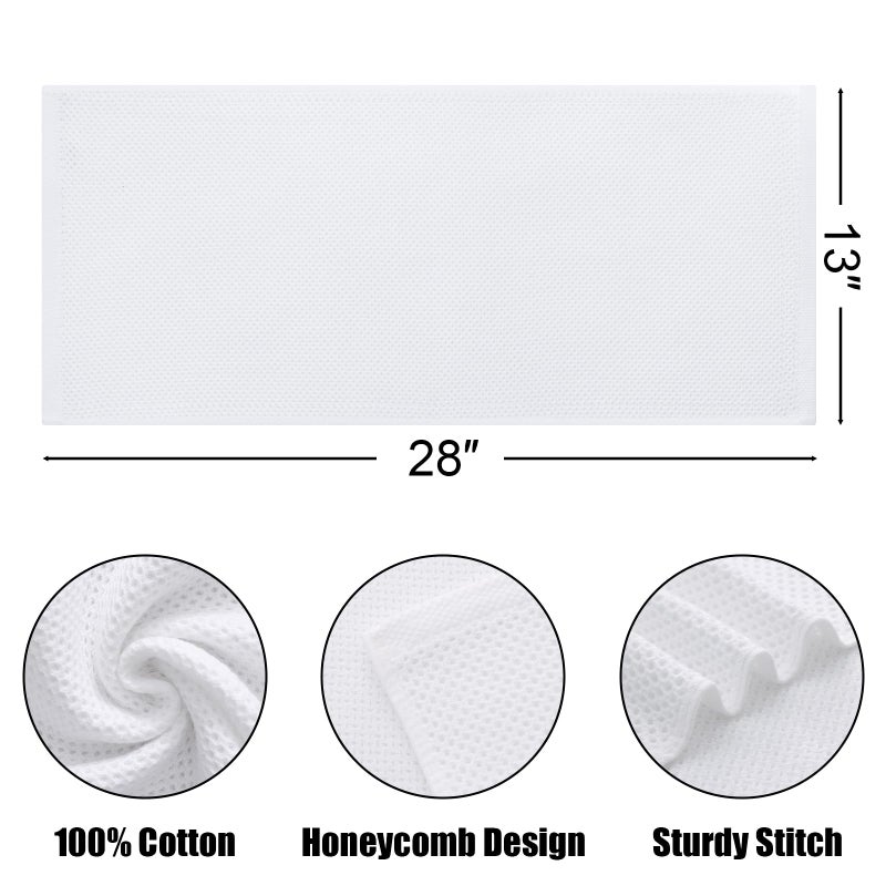 Kitinjoy 100% Cotton Waffle Weave Kitchen Towels  8-Pack Super Soft and Absorbent Kitchen Dish Towels for Drying Dishes  Kitchen Hand Towels  13 in x 28 in  White - Image 2