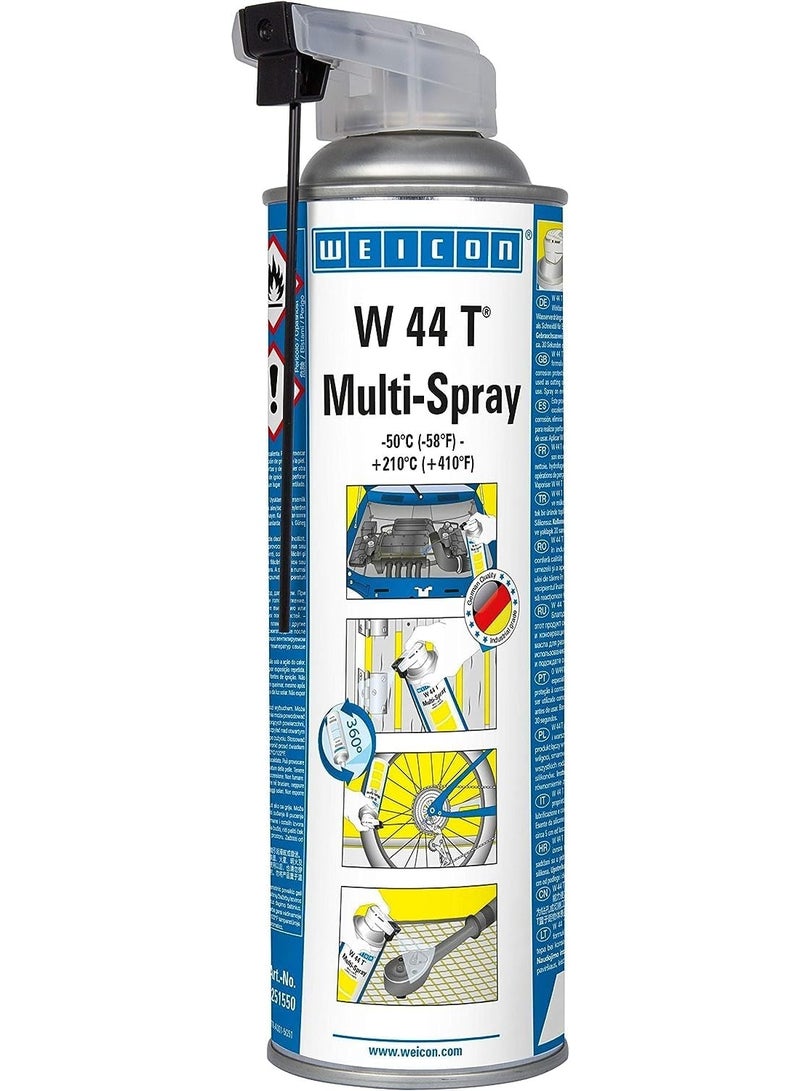 Weicon W 44 T Multispray 500Ml The Multifunctional Oil Can Be USed Universally, Creeping Oil, Starter Spray, Rust Remover, Chain Spray, For Industry & Household-Extension noozle 11cm - Image 1