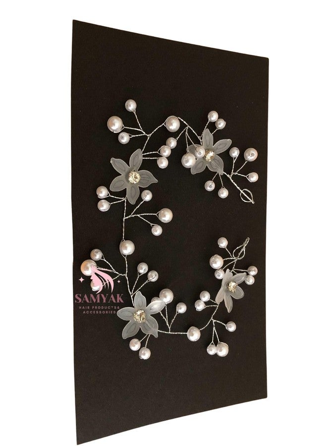 Samyak Pearl Hair Accessories For Women & Girls, Stylish For Wedding Party Juda Bun Fashion Hair Pins Brooch For Bridal Hair Decoration Accessory (Style 1, 1) - Image 2