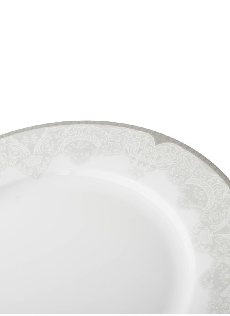 Dania 45-piece porcelain dinner set, white with silver line, for 6 people, white  - Image 3