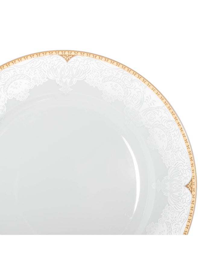 دانيا طقم سفرة بورسلين 49 قطعة لون أبيض مع خط فضي يكفي لـ 6 أشخاص أبيض - Image 5