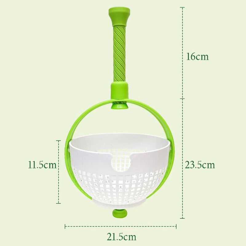 Green Scapper New Vegetable Drain Basket Spinner with Collapsidne Handle 360 Rotary Drain Rack Kitchen Cleaning Basket - Image 2