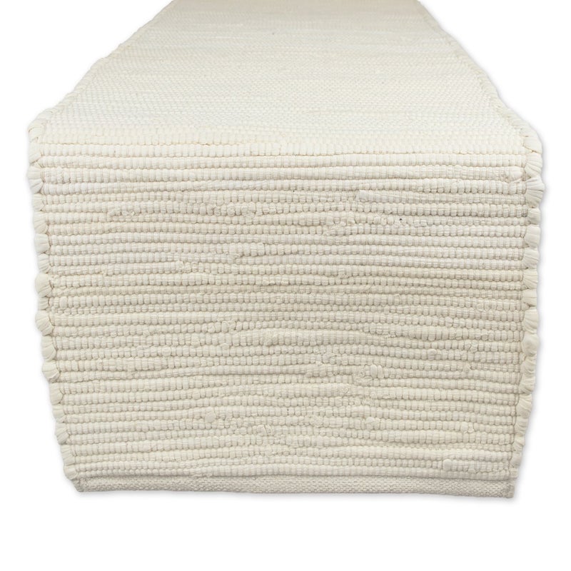 DII Handmade Chindi Tabletop, Reversible and Machine Washable, Table Runner, 14x72, Natural - Image 1