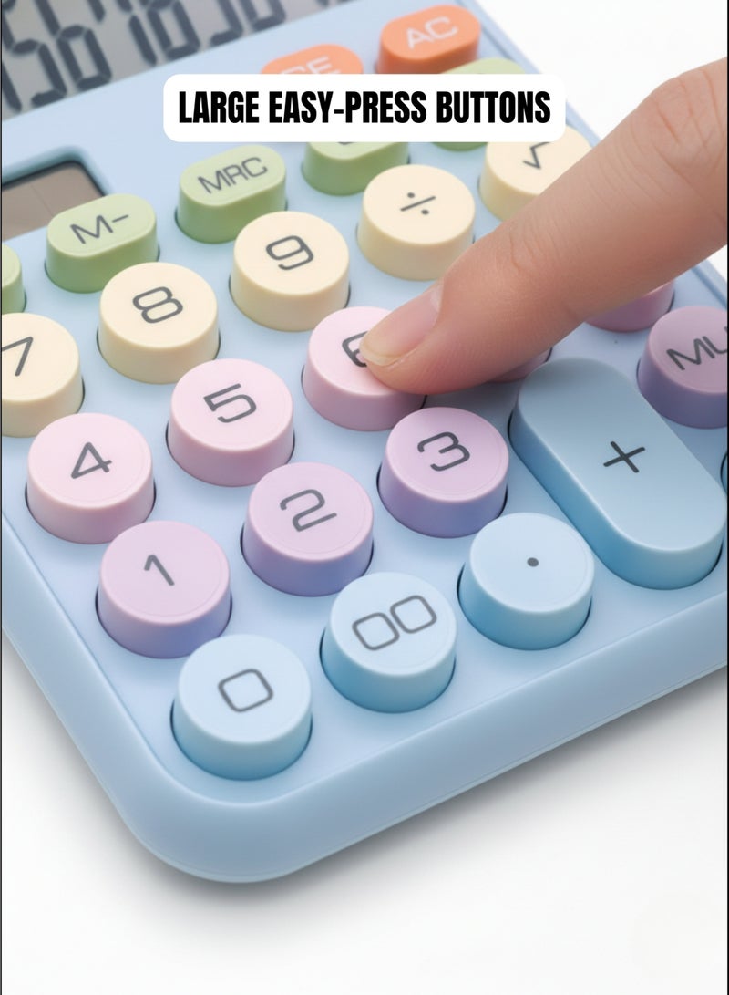 ديكسين آلة حاسبة مكتبية مكونة من 12 رقمًا مع شاشة LCD كبيرة بحجم 5 بوصات، وأزرار كبيرة، وشاشة قابلة للإمالة، مناسبة للمكتب والمدرسة والمنزل. - Image 2