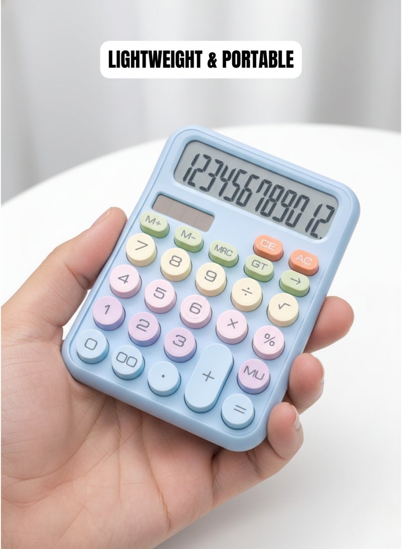ديكسين آلة حاسبة مكتبية مكونة من 12 رقمًا مع شاشة LCD كبيرة بحجم 5 بوصات، وأزرار كبيرة، وشاشة قابلة للإمالة، مناسبة للمكتب والمدرسة والمنزل. - Image 3