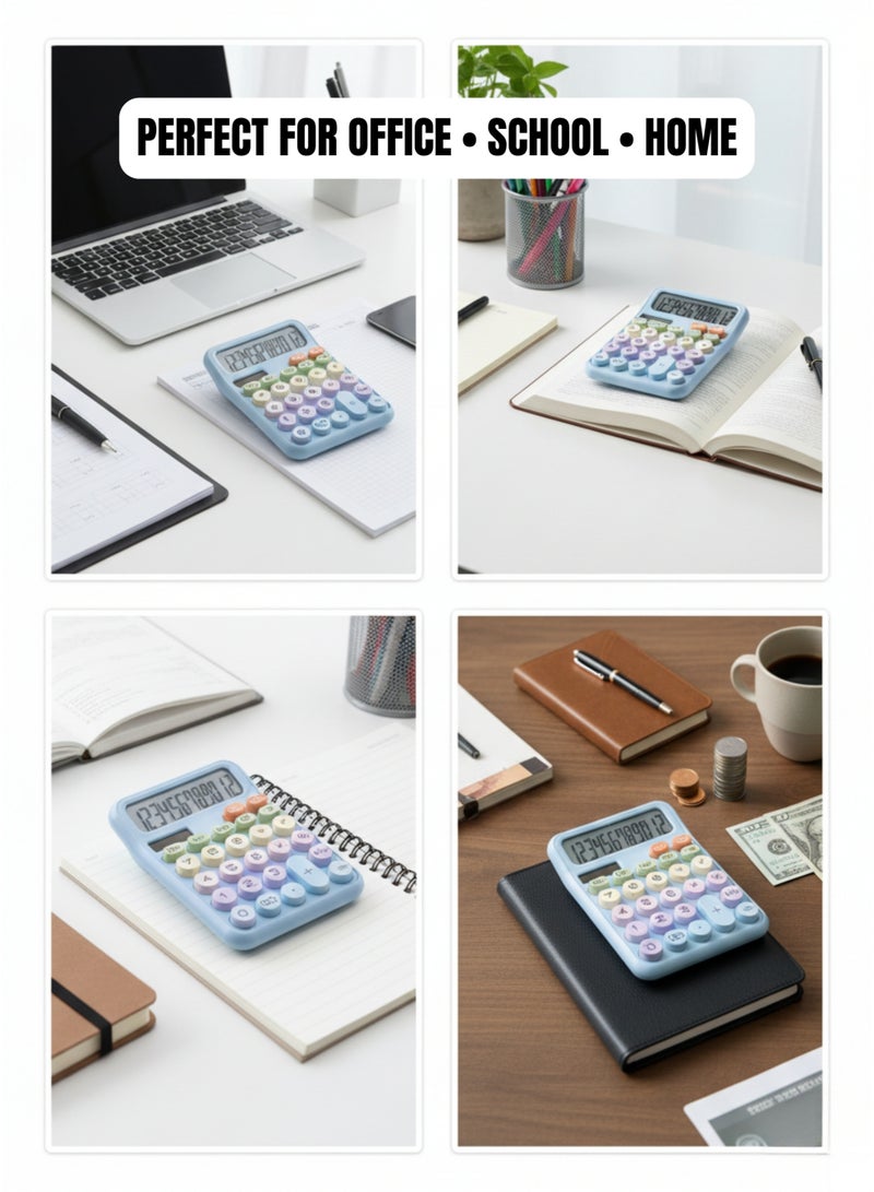 ديكسين آلة حاسبة مكتبية مكونة من 12 رقمًا مع شاشة LCD كبيرة بحجم 5 بوصات، وأزرار كبيرة، وشاشة قابلة للإمالة، مناسبة للمكتب والمدرسة والمنزل. - Image 4
