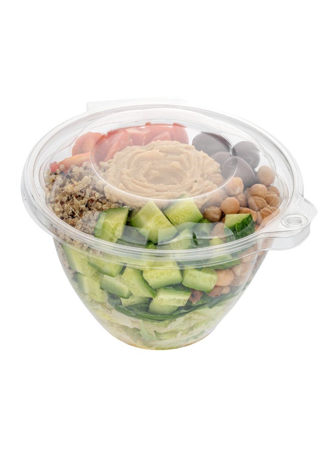 Restaurantware Tamper Tek 48 Ounce Take Out Bowls, 100 Tamper-Evident Meal Prep Bowls - Hinged Lid, Freezable, Clear Plastic To Go Bowls, Disposable, For Carry Out Or Lunches - Image 2