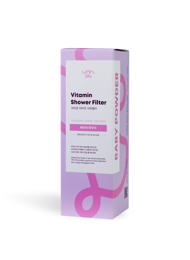 VITA ON - Vita On Korean Vitamin Shower Filter - Skin & Hair Enhancement - Skin Toner - Anti Hair Loss - Prevents Dry Skin - Chlorine & Impurities Removal - Rust Removal - Aromatherapy -  Baby Powder - Image 1
