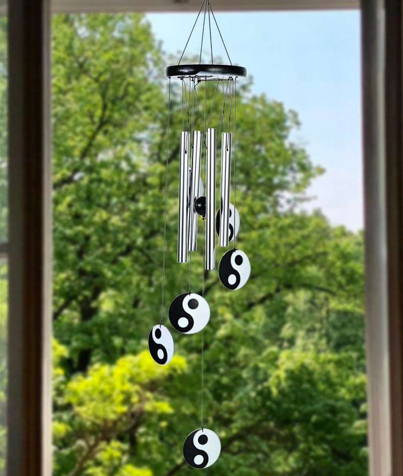 Hindcraft Wind Chimes for Home Positive Energy – Hanging Bells for Home Decoration, Balcony, Living Room, and Bedroom | Home Décor Gift Items for Housewarming and Wall Décor (Silver, 4-Pipe) - Image 4