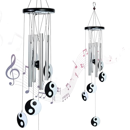 Hindcraft Wind Chimes for Home Positive Energy – Hanging Bells for Home Decoration, Balcony, Living Room, and Bedroom | Home Décor Gift Items for Housewarming and Wall Décor (Silver, 4-Pipe) - Image 1
