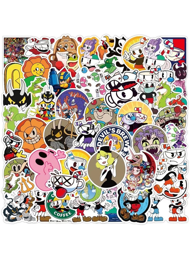 general 50-Piece The Cuphead Show Cute Vinyl Waterproof Sticker
