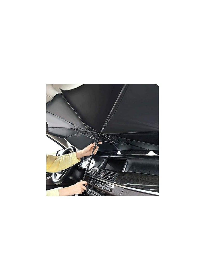 SHOPECOM(1 pc) Car Windshield Sun Shade Umbrella - Foldable Car Umbrella Sunshade Cover UV Block Car Front Window (Heat Insulation Protection) for Auto Windshield Covers Trucks Cars - Image 4