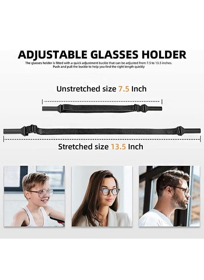 HY Adjustable Elastic Glasses Strap, 3pcs Universal Glasses Strap, Men's Tow Sports Glasses Strap, Sunglasses Strap, Kid's Glasses Strap, Ladies Glasses Strap, Free 20 Pairs Glasses Nose Bridge Support  - Image 3