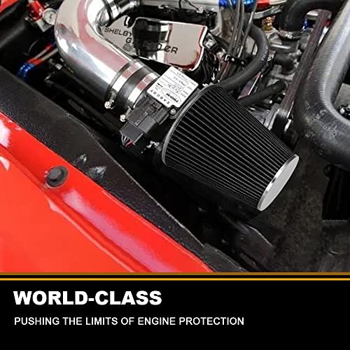 Mtsooning Air Intake Filter Pod, 54mm/2.12" Tapered Clamp-on Breather, Inlet Truck Cold Cone Cleaner Replacement for Motorcycle ATV Dirt Pit Bike Go Kart 50-110cc - Image 4