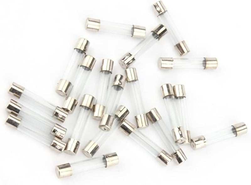 Glass Fuse Kit 100pcs Fast Blow 6x30mm 250V Assortment 15A Size Silver Color - Image 1