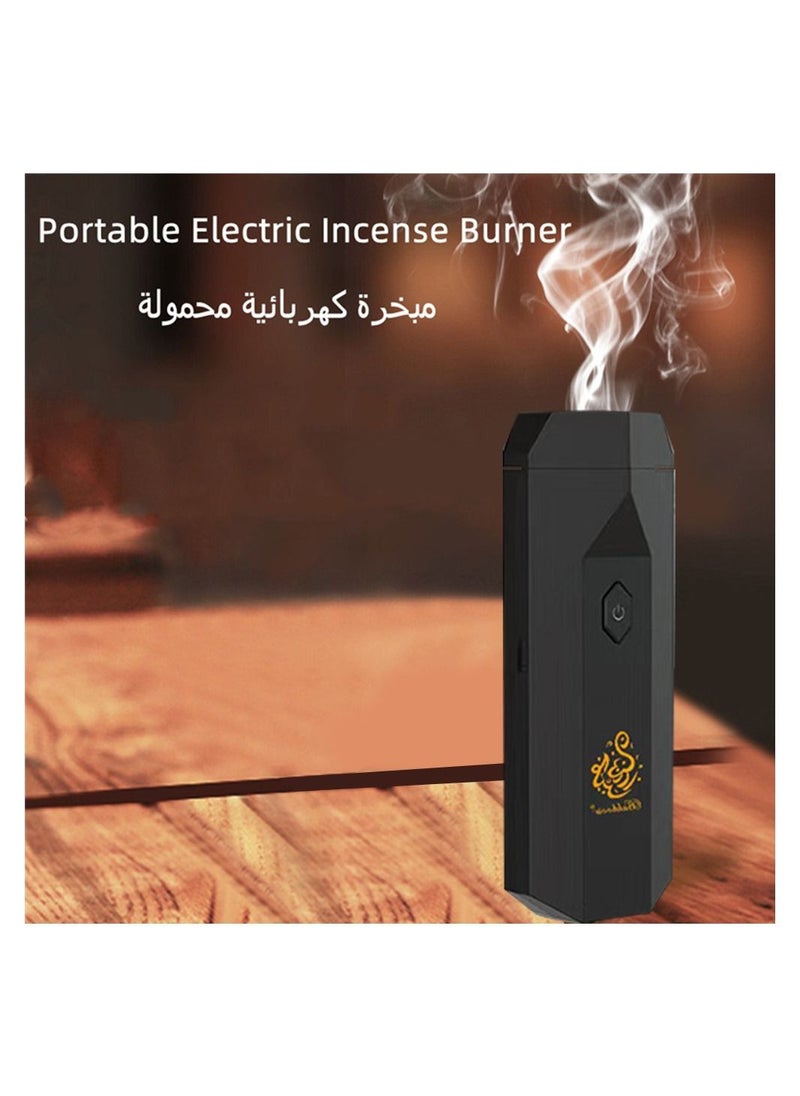 Bukhoor - Clearance Sale 2023 New 2.0 Version USB Rechargeable 2 in 1 Handheld Bukhoor Incense Burner with Comb Black - Image 1