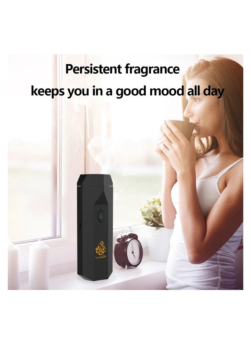 Bukhoor - Clearance Sale 2023 New 2.0 Version USB Rechargeable 2 in 1 Handheld Bukhoor Incense Burner with Comb Black - Image 1