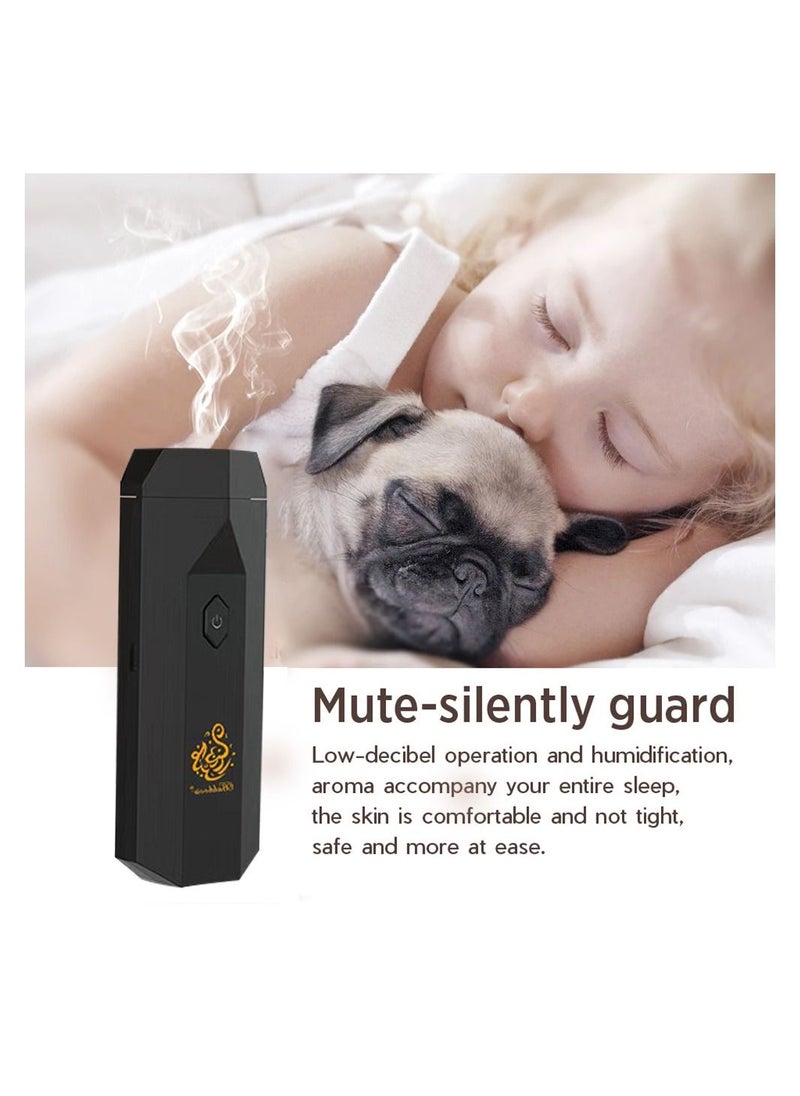 Bukhoor - Clearance Sale 2023 New 2.0 Version USB Rechargeable 2 in 1 Handheld Bukhoor Incense Burner with Comb Black - Image 1