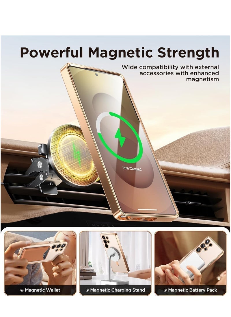Gravity Samsung Galaxy S25 Ultra Case Cover Magnetic Slim Protective Back Cover with MagSafe Support Wireless Charging Compatible With Full HD Clear Tempered Glass Screen Protector For Samsung Galaxy S25 Ultra 6.9-inch - Image 3