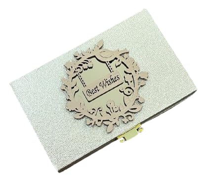 Bhavya Optic Celebration Gift Box Wooden Coin Box for Occasions Engagements Birthdays Housewarming Wedding Gold