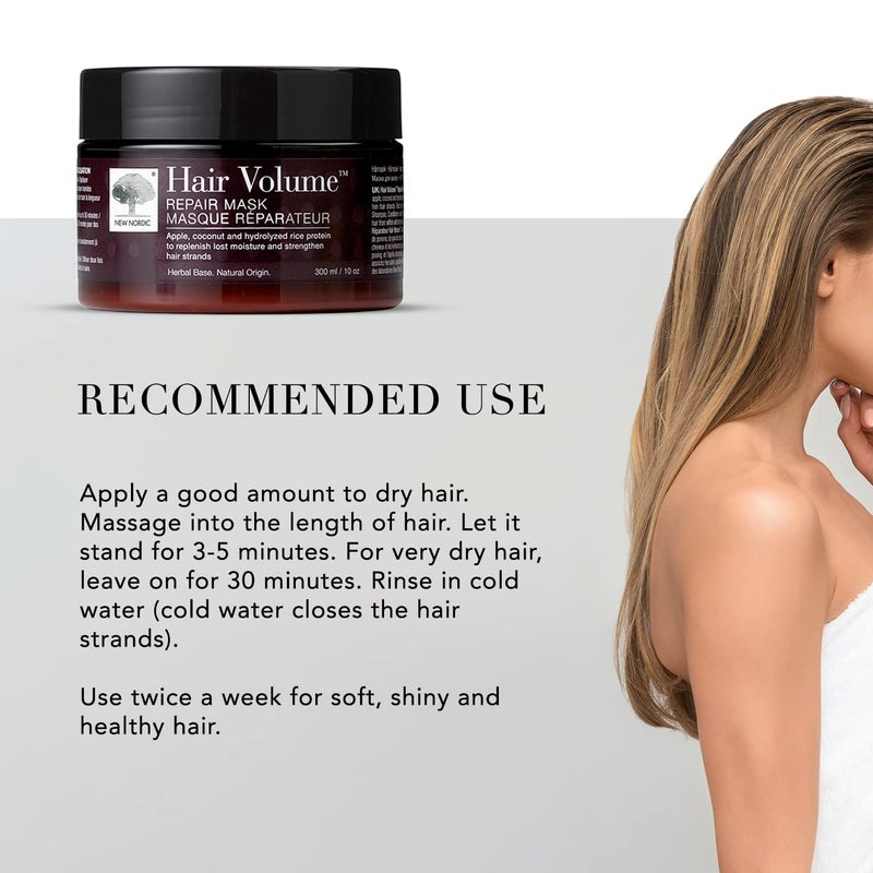 NEW NORDIC Hair Volume Repair Mask for Dry Damaged Hair & Natural Growth, Rebuild Moisture Balance, Volumize & Strengthen, 10 oz - Image 4