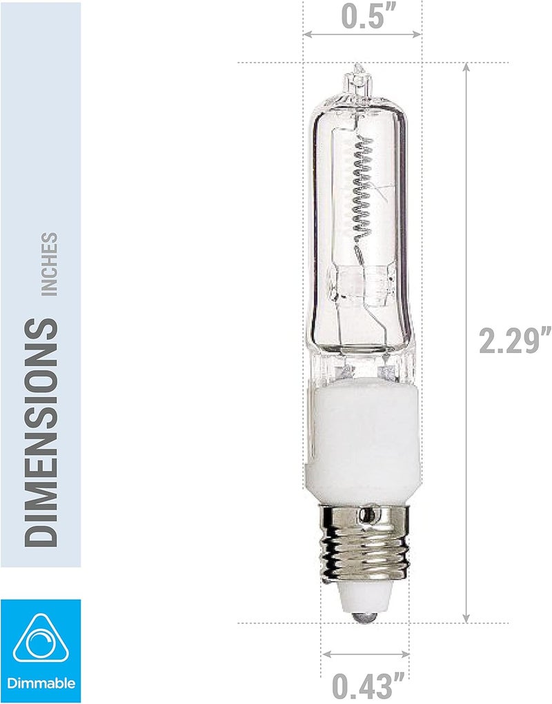 KOR 4 Pack Q150CLMC  150 Watt JD T4 E11 Mini Candelabra Base 120V Clear Light Bulbs - Image 3