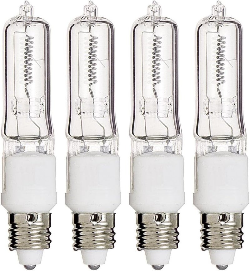 KOR 4 Pack Q150CLMC  150 Watt JD T4 E11 Mini Candelabra Base 120V Clear Light Bulbs - Image 1