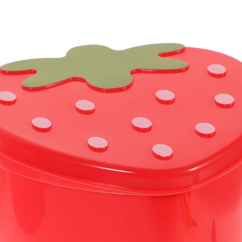 2pcs Adorable Strawberry Trash Bins Mini Home Desktop Garbage Storage Cans - Image 5