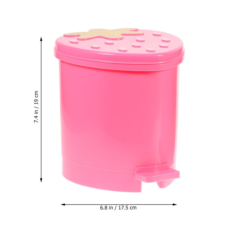 2pcs Adorable Strawberry Trash Bins Mini Home Desktop Garbage Storage Cans - Image 4