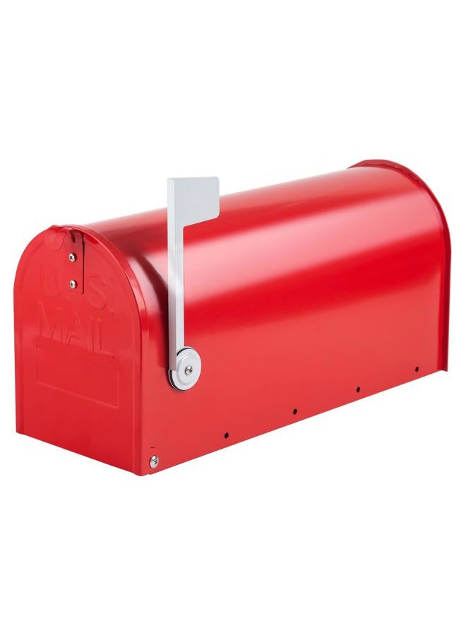 RAINHOL Metal Mailboxes for Outside Post Mount, Galvanized Steel Standard Mail Box, 20 x 8.9 x 6.7 inches, Medium Compacity, Red Mailbox - Image 1