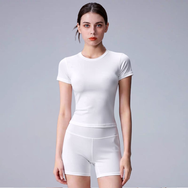 Women's Breathable Quick-Dry Yoga T-Shirt, Short Sleeve, Slim Fit, High Stretch - Image 3