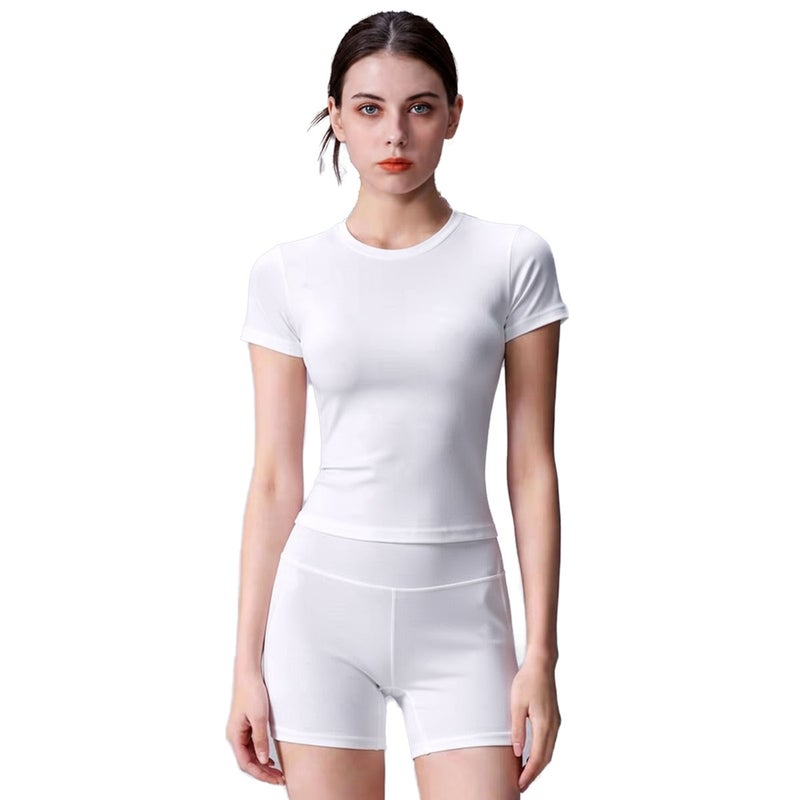 Women's Breathable Quick-Dry Yoga T-Shirt, Short Sleeve, Slim Fit, High Stretch - Image 1