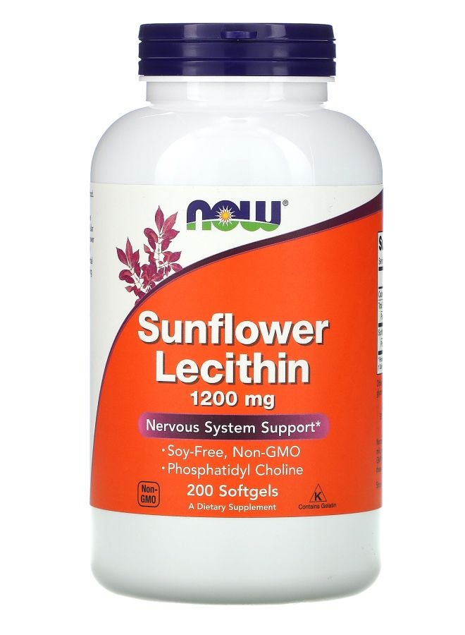 now Sunflower Lecithin 1200 mg 200 Softgels
