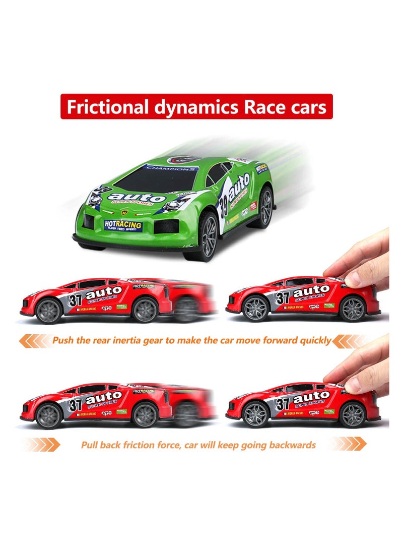 SYOSI 7-Inch Friction Powered Car Toys Set, Push and Go Pull Back Trucks, 3-Pack Wind Up Race Cars, Perfect Toy Set for Toddlers, Kids Ages 3-7, Ideal for Boys and Girls Birthday Party Gifts - Image 4