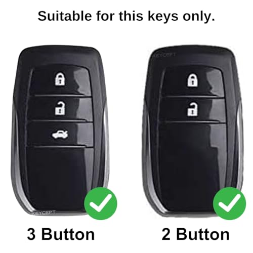 Keycept™ Tristar Key Cover for Toyota Innova Hycross | Fortuner | Hilux | Innova Crysta | Fortuner Legender | Land Cruiser | Suzuki Invicto 2/3 Button Smart Key. (Grey) - Image 2