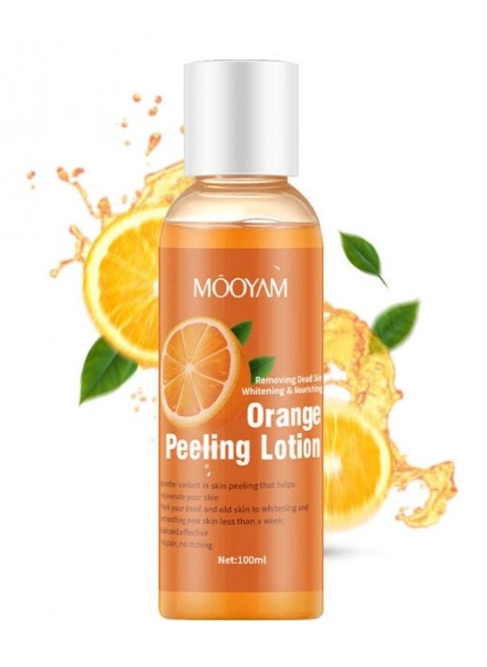 MOOYAM - لوشن تبييض الجسم وتقشير البرتقال 100 مل، تقشير الجلد الميت، ترطيب البشرة، زبدة الترطيب، تقشير الشمع، إزالة الجلد الميت والنسيج، غسول تبييض البشرة للرجال والنساء - Image 1