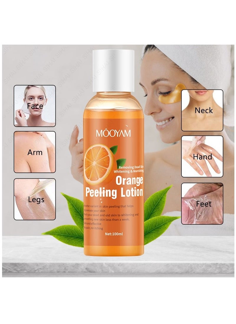 MOOYAM - لوشن تبييض الجسم وتقشير البرتقال 100 مل، تقشير الجلد الميت، ترطيب البشرة، زبدة الترطيب، تقشير الشمع، إزالة الجلد الميت والنسيج، غسول تبييض البشرة للرجال والنساء - Image 1