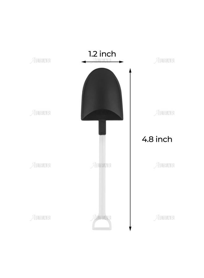 AUEAR 100 Pack Mini Shovel Shape Spoons Black Plastic Shovel Disposable Cute Dessert Spoons for Ice Cream Pudding Yogurtn - Image 2