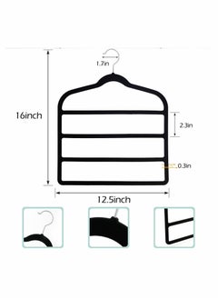 Y&D 5 Pack Pants Hangers Non Slip Space Saving Multi-Layer Swing Arm Velvet Pant Hanger 4Tier Saver for Jeans Scarf Trouser Tie Towel Silk Clothes  - Image 5
